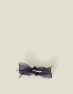 Accessorize Fascinator Feather Bow Hair Clip Blue
