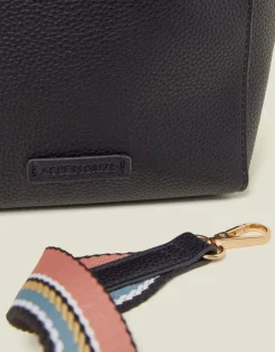 Accessorize Faux Leather Bucket Bag Black