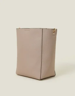 Accessorize Faux Leather Bucket Bag Nude