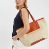 Accessorize Faux Leather Canvas Tote Bag