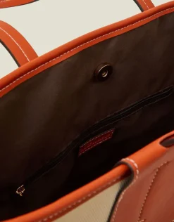 Accessorize Faux Leather Canvas Tote Bag