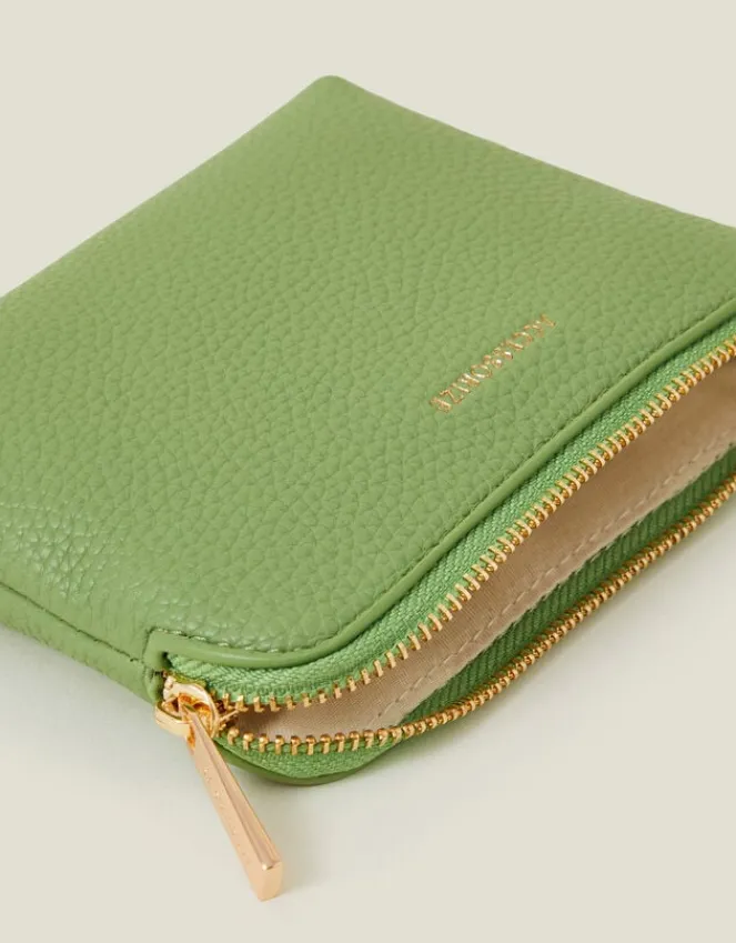 Accessorize Faux Leather Coin Purse Green