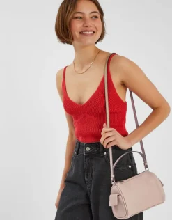 Accessorize Faux Leather Crossbody Bag Brown