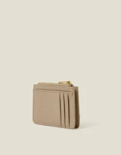 Accessorize Faux Leather Key Chain Purse Mink