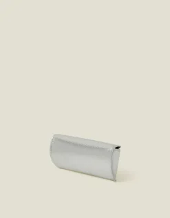 Accessorize Faux Leather Sunglasses Case Silver