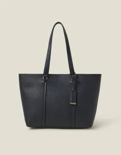 Accessorize Faux Leather Tote Bag Blue