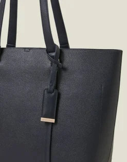 Accessorize Faux Leather Tote Bag Blue