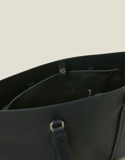 Accessorize Faux Leather Tote Bag Blue