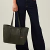 Accessorize Faux Leather Tote Bag Green