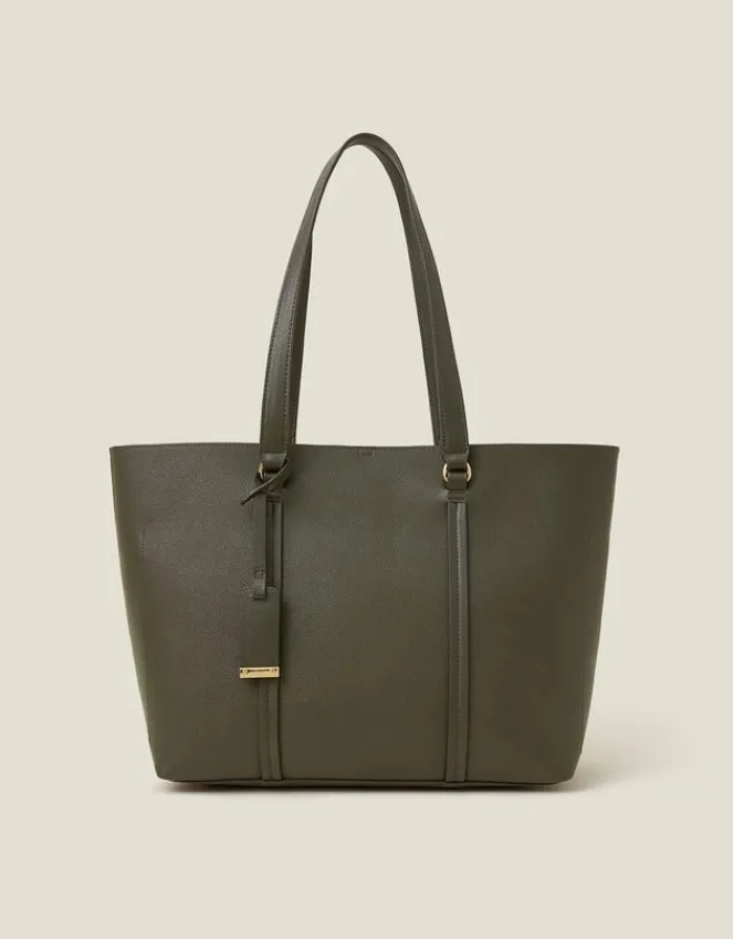 Accessorize Faux Leather Tote Bag Green