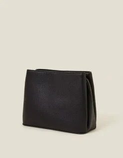 Accessorize Faux Leather Webbing Strap Crossbody Bag Black