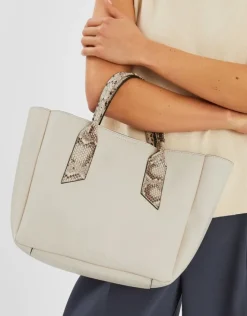 Accessorize Faux Snakeskin Handle Tote Bag