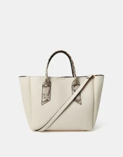 Accessorize Faux Snakeskin Handle Tote Bag
