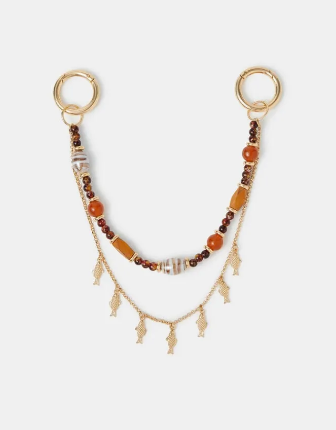 Accessorize Fish Chain Beaded Bag Charm