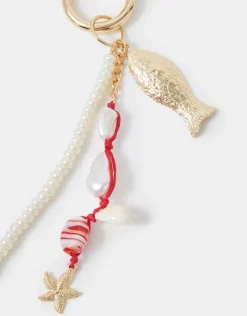 Accessorize Fish Pearl Beaded Bag Charm