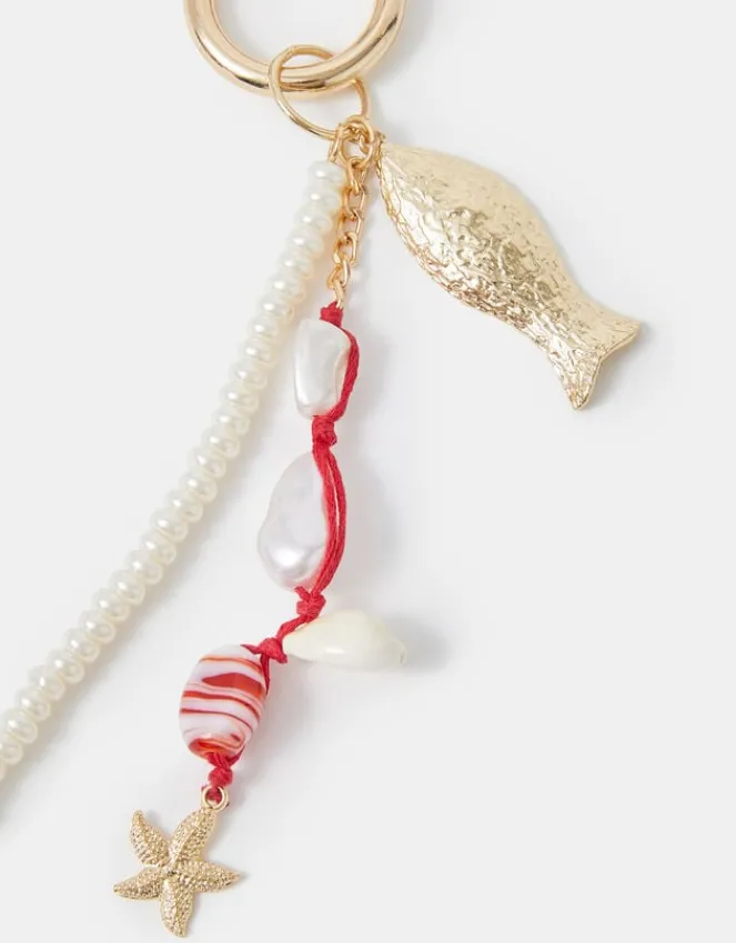 Accessorize Fish Pearl Beaded Bag Charm