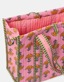 Accessorize Floral Block Print Quilted Handbag