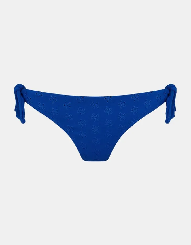 Accessorize Floral Broderie Tie Bikini Bottoms Blue