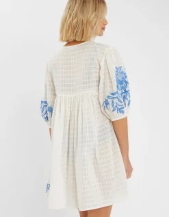 Accessorize Floral Embroidered Beach Cover-Up Dress White