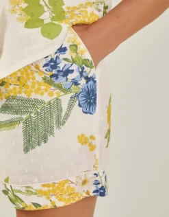 Accessorize Floral Print Short Pyjamas Set Ivory