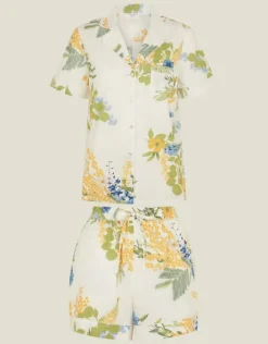 Accessorize Floral Print Short Pyjamas Set Ivory