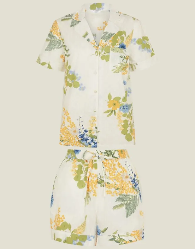Accessorize Floral Print Short Pyjamas Set Ivory
