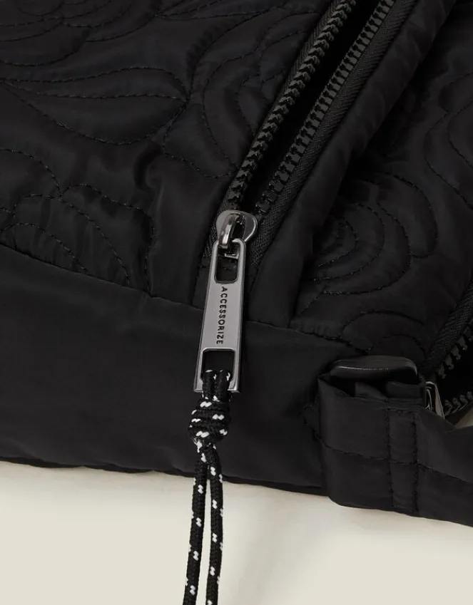 Accessorize Floral Quilted Camera Bag Black