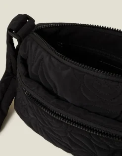 Accessorize Floral Quilted Camera Bag Black