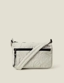 Accessorize Floral Quilted Camera Bag Cream