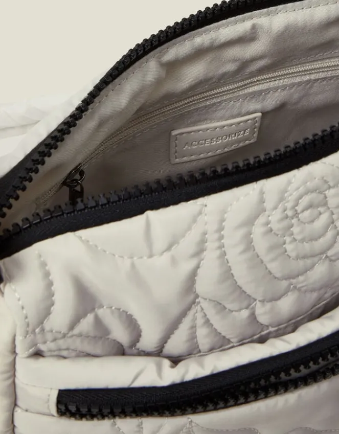 Accessorize Floral Quilted Camera Bag Cream