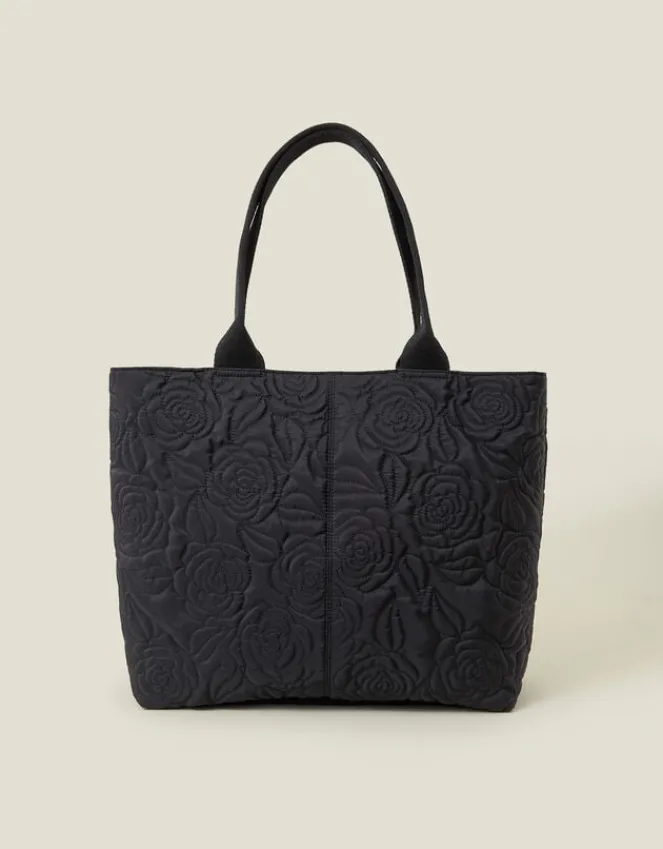 Accessorize Floral Quilted Nylon Tote Bag