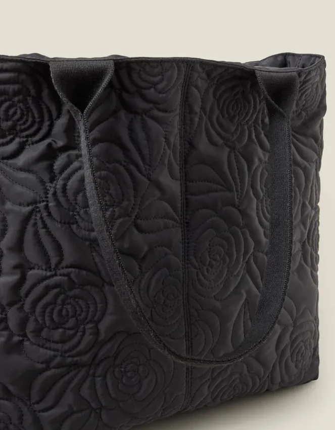 Accessorize Floral Quilted Nylon Tote Bag
