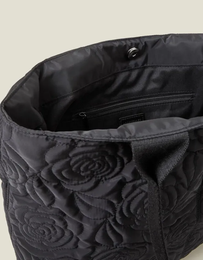 Accessorize Floral Quilted Nylon Tote Bag
