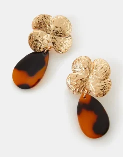 Accessorize Flower Tort Drop Earrings