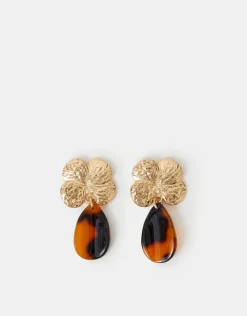 Accessorize Flower Tort Drop Earrings
