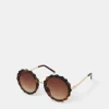 Accessorize Flower Tortoiseshell Round Sunglasses