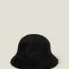 Accessorize Fluffy Bucket Hat Black