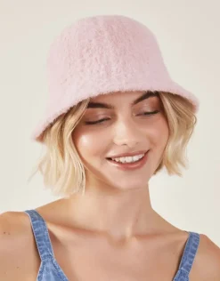 Accessorize Fluffy Bucket Hat Pink