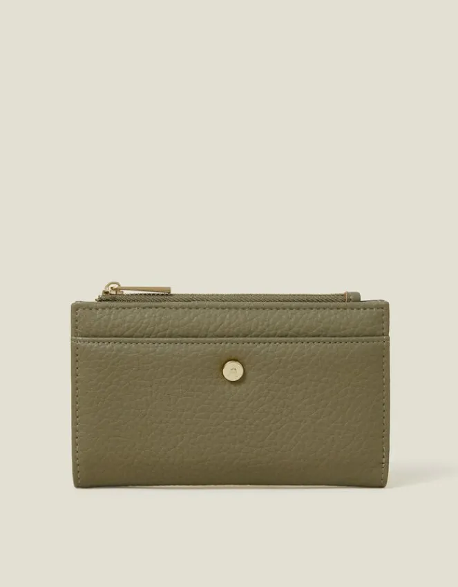 Accessorize Fold-Over Faux Leather Purse Green