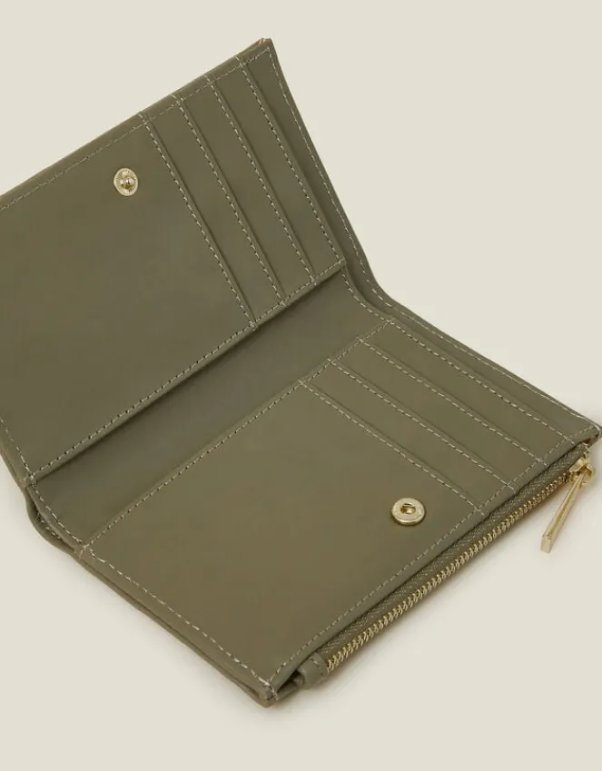 Accessorize Fold-Over Faux Leather Purse Green
