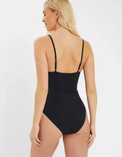 Accessorize Front Cut-Out Swimsuit Black