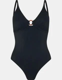 Accessorize Front Cut-Out Swimsuit Black