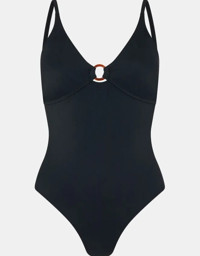 Accessorize Front Cut-Out Swimsuit Black