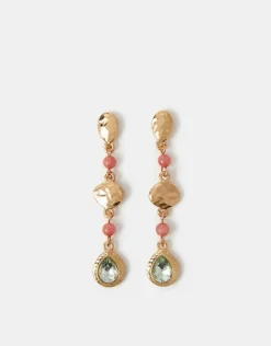 Accessorize Gem Long Drop Earrings