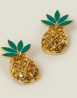 Accessorize Gem Pineapple Stud Earrings