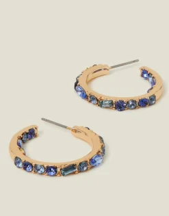 Accessorize Gemstone Hoop Earrings Blue