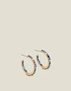 Accessorize Gemstone Hoop Earrings Blue