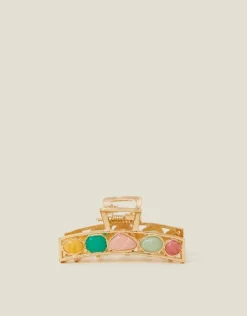 Accessorize Gemstone Metal Claw Clip