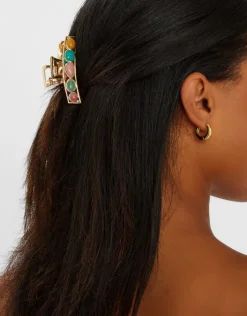 Accessorize Gemstone Metal Claw Clip