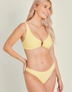 Accessorize Gingham Bikini Top Yellow